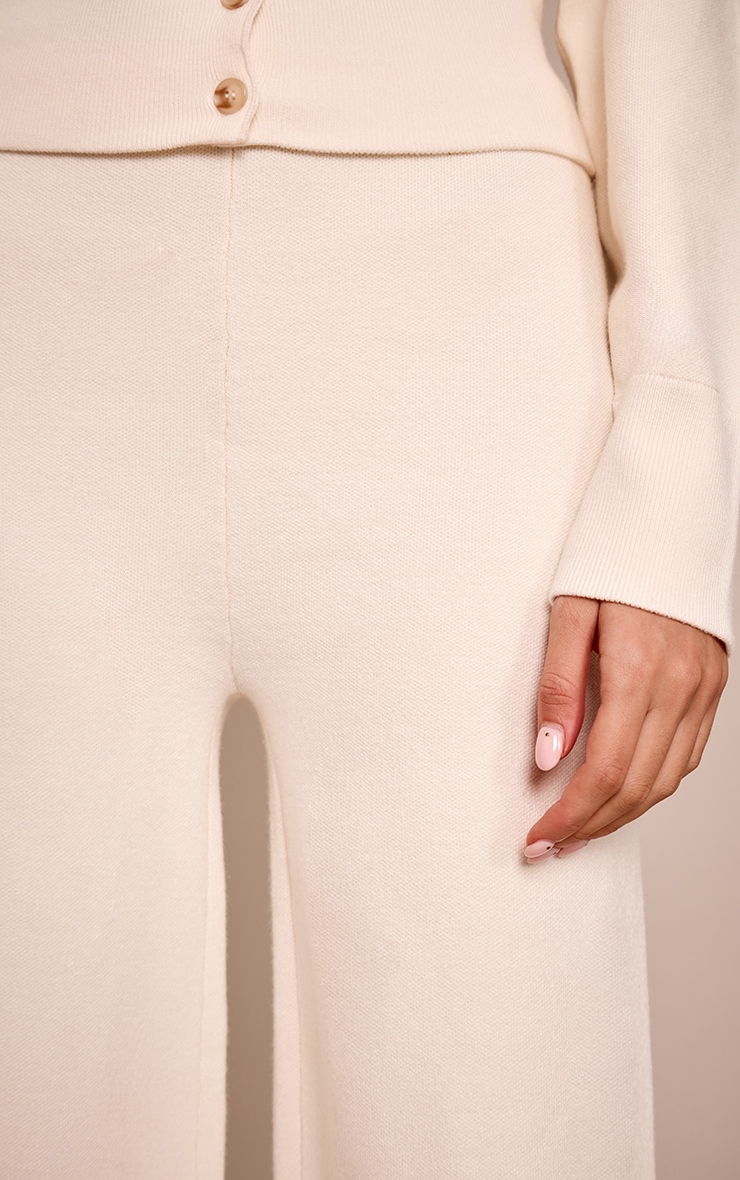 Cream Compact Knit Trouser image 4