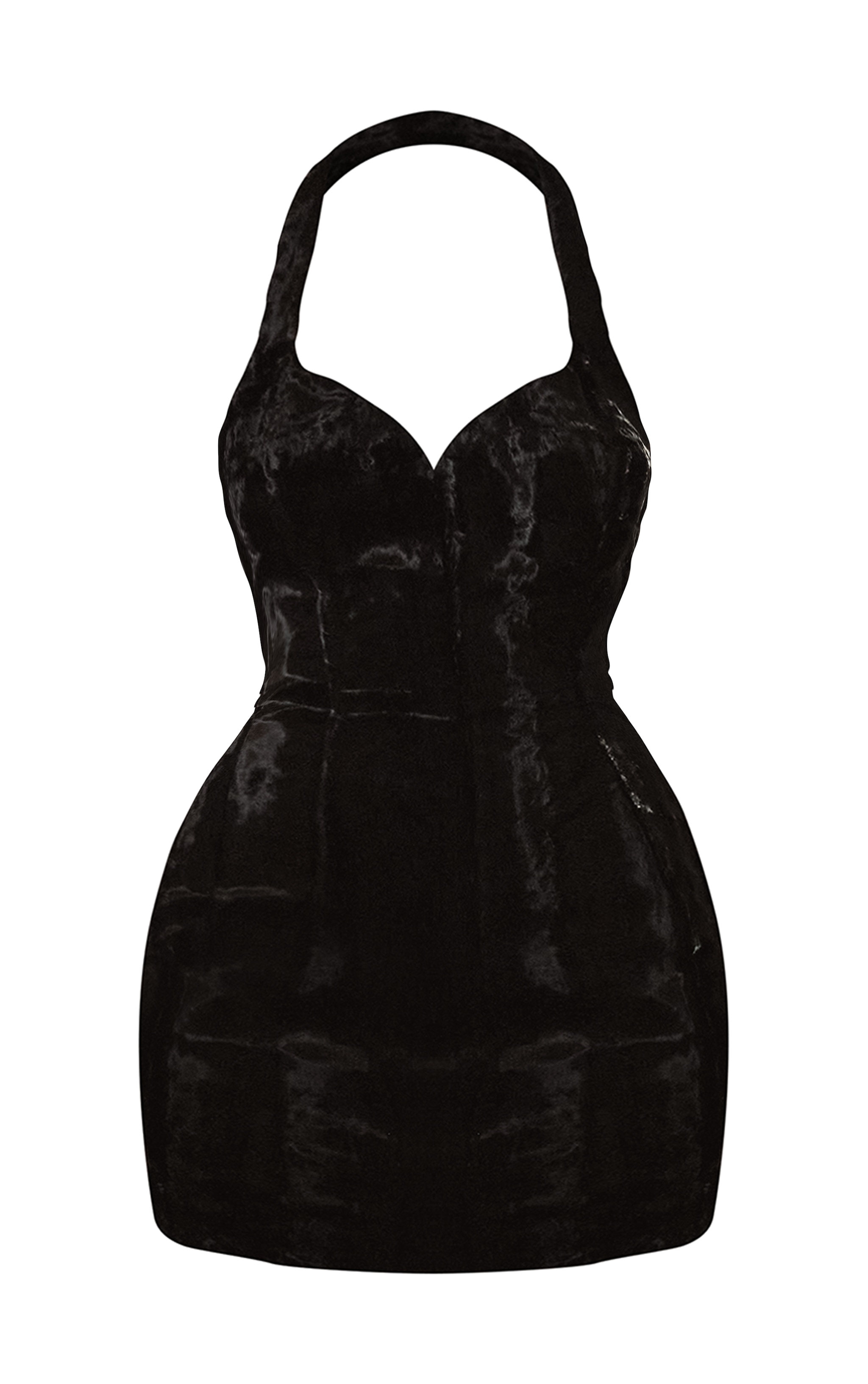 PLT Label Robe moulante en fausse peau de cheval noire à dos nu image 7