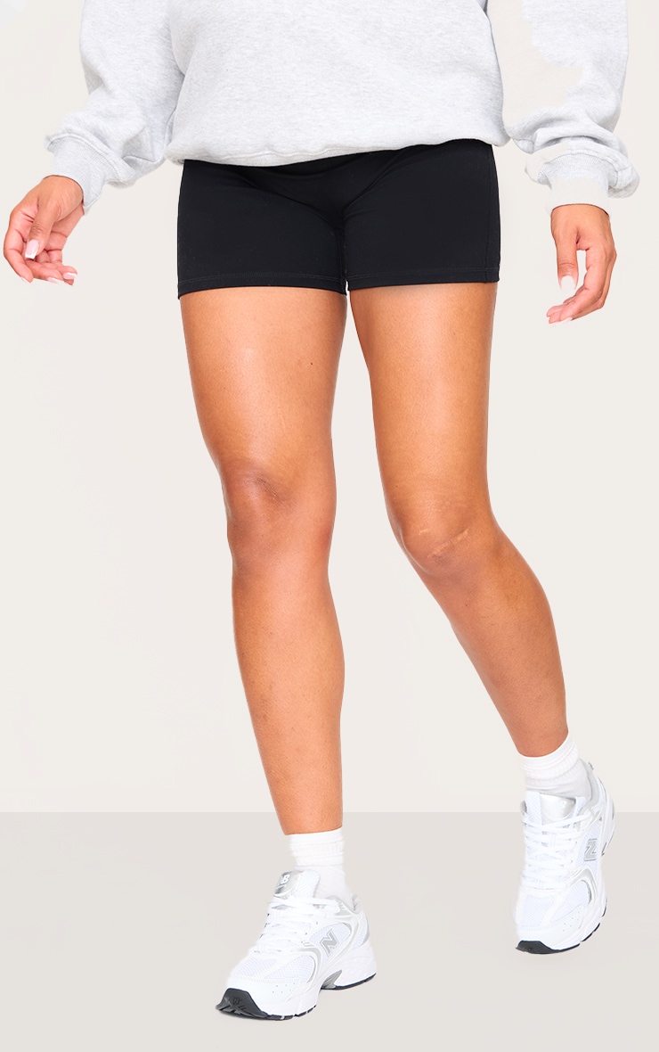 Maternity Black Snatched Sculpt Biker Shorts image 1