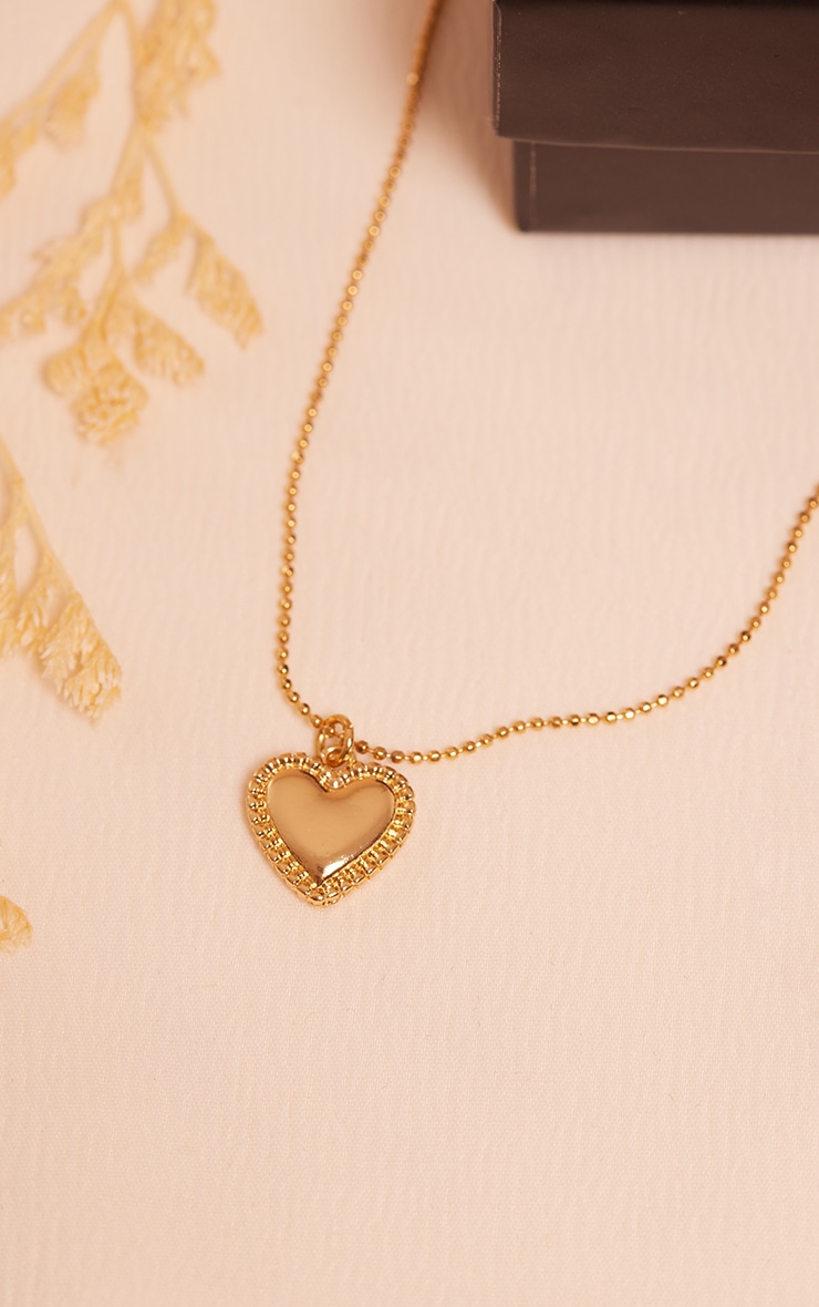 Real Gold Plated Heart Charm Necklace image 4