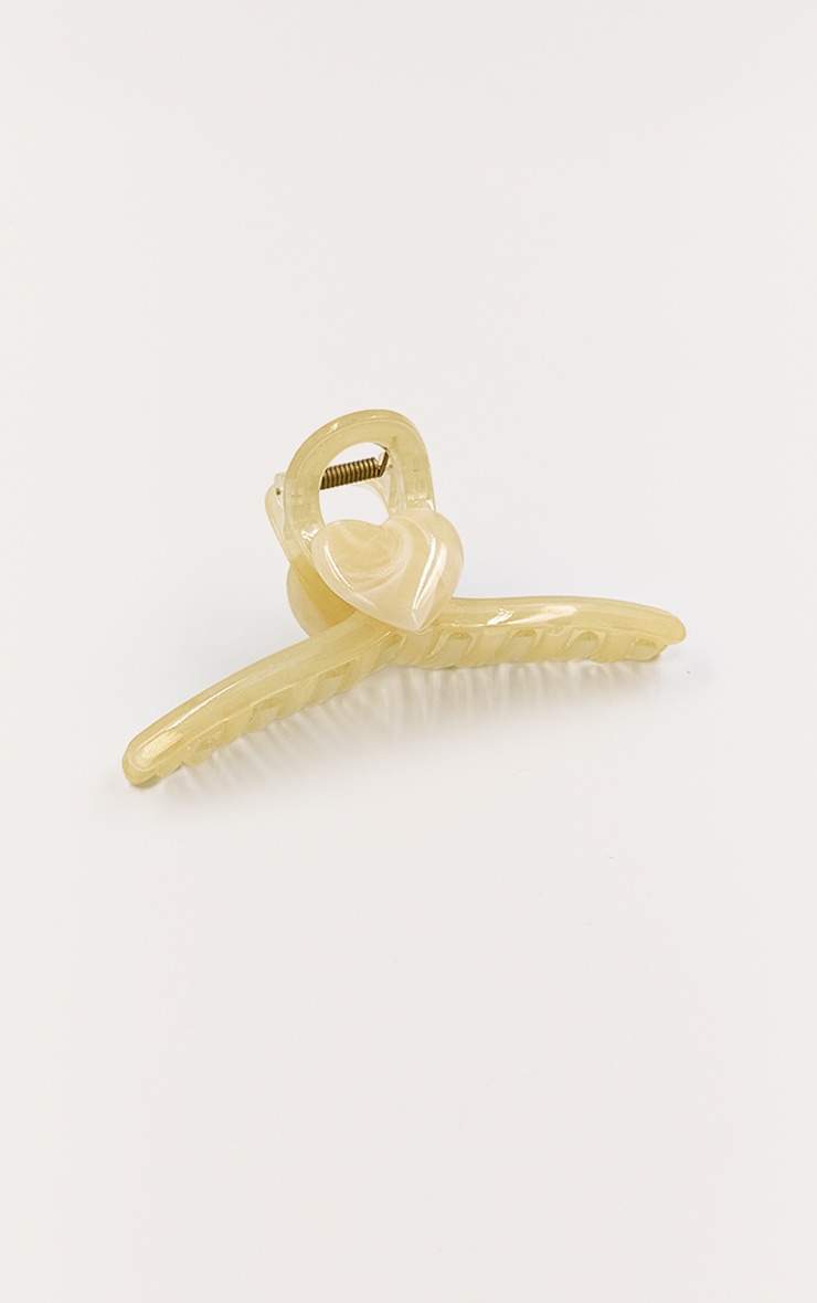 Butter Yellow Heart Claw Clip image 3