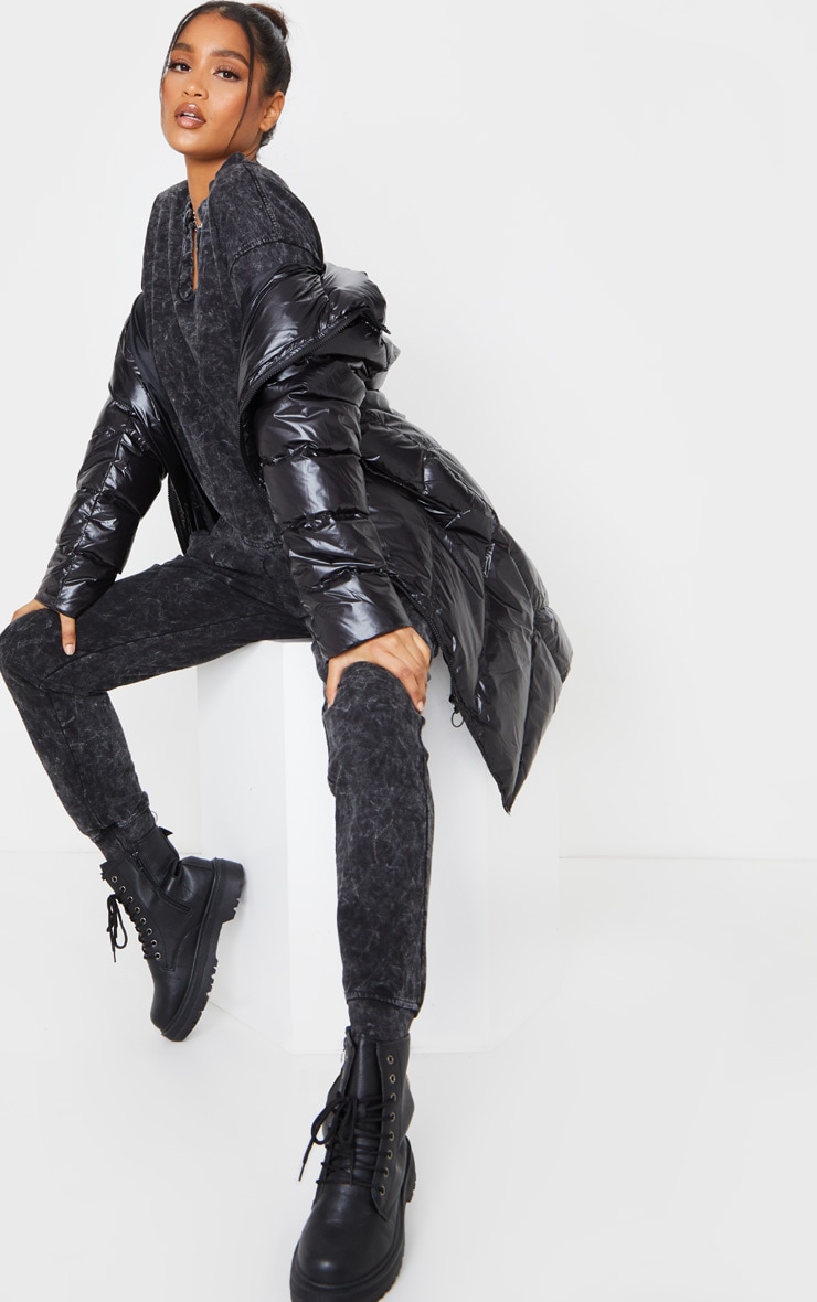 Black High Waisted Skinny Joggers