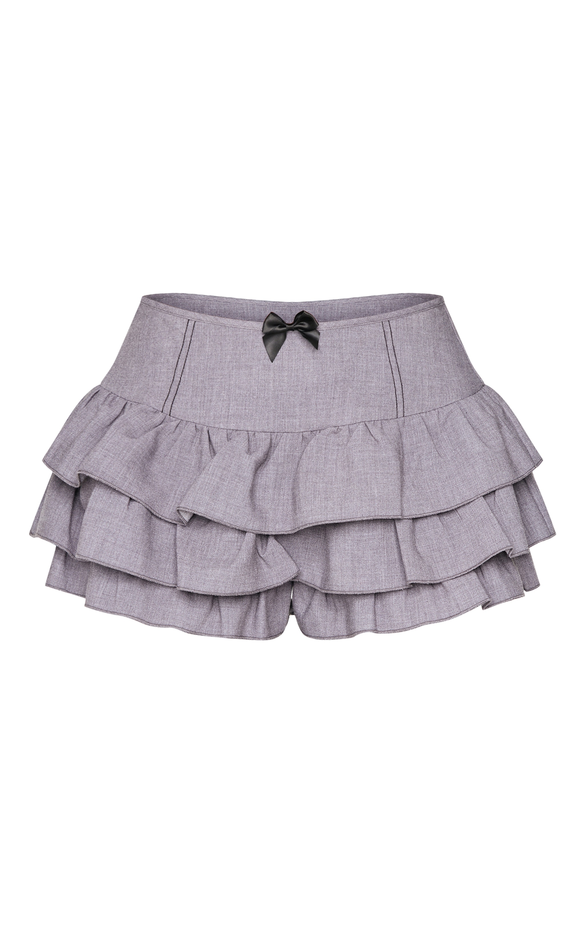 Charcoal Grey Bow Detail Tailored Frilly Bloomers image 6