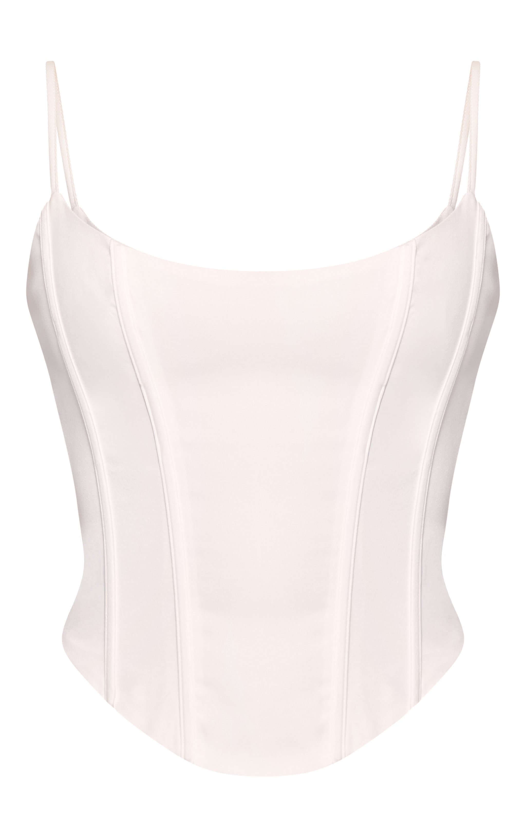 White Woven Boned Thin Straps Corset image 5
