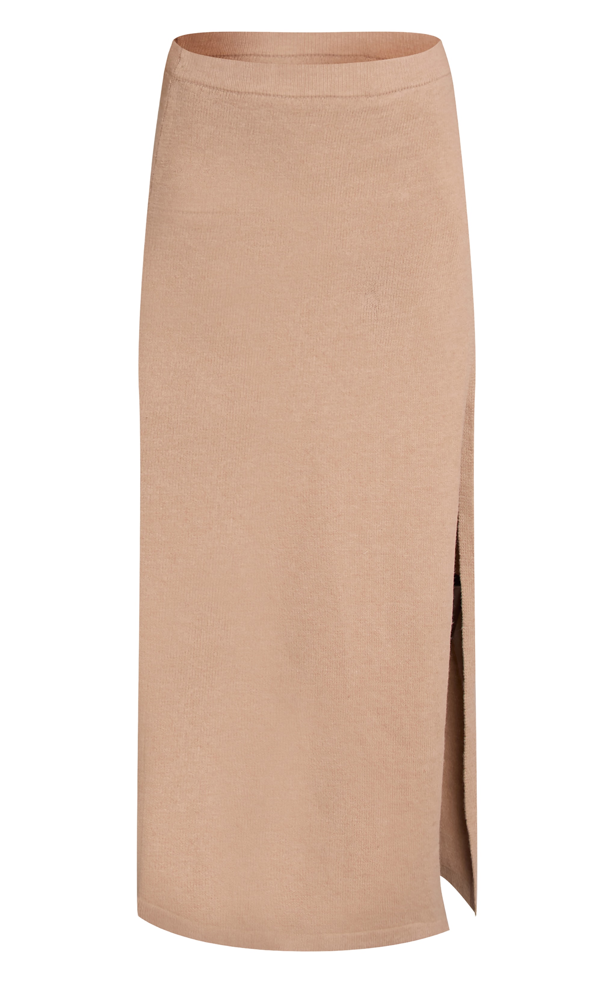 Camel Wrap Knit Maxi Skirt image 5