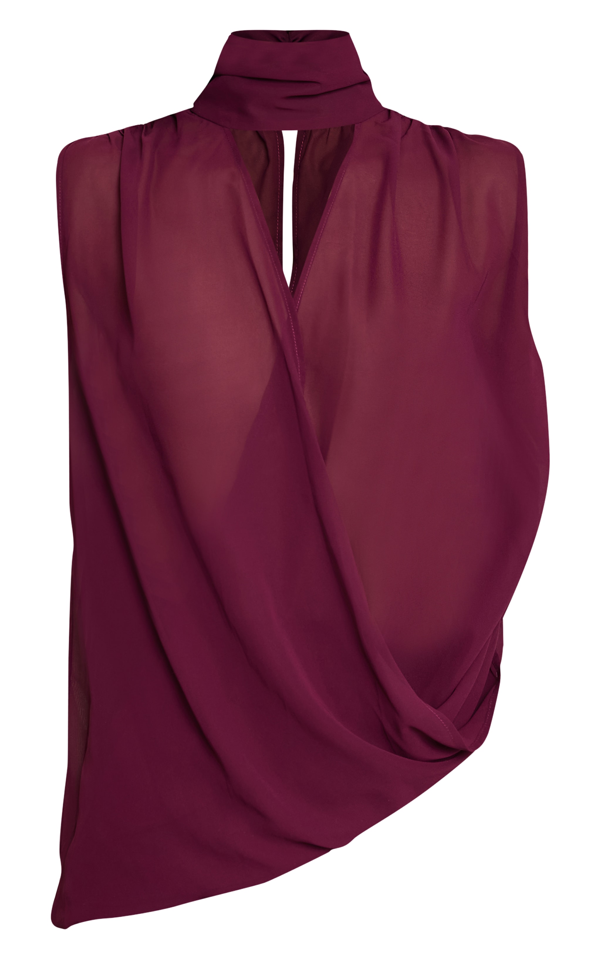 Plum Chiffon Extreme Plunge Top image 5