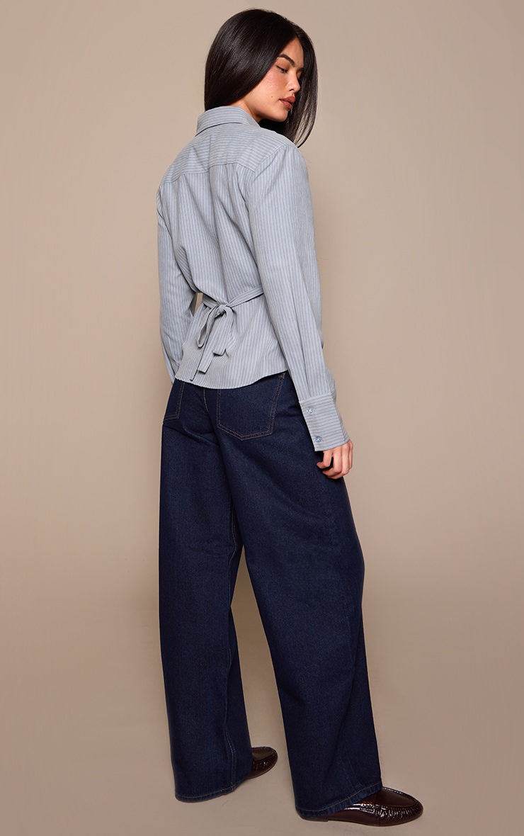 Indigo Low Rise Barrel Jeans image 3