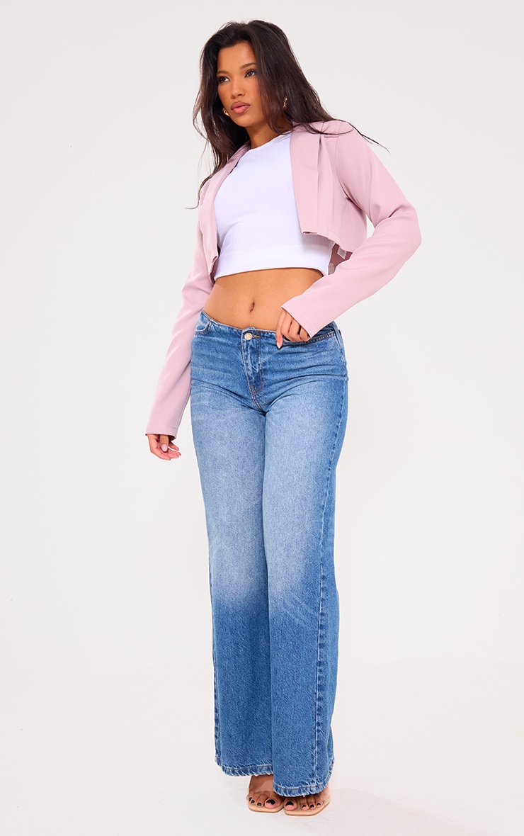 Lavender Minimal Cropped Blazer image 3