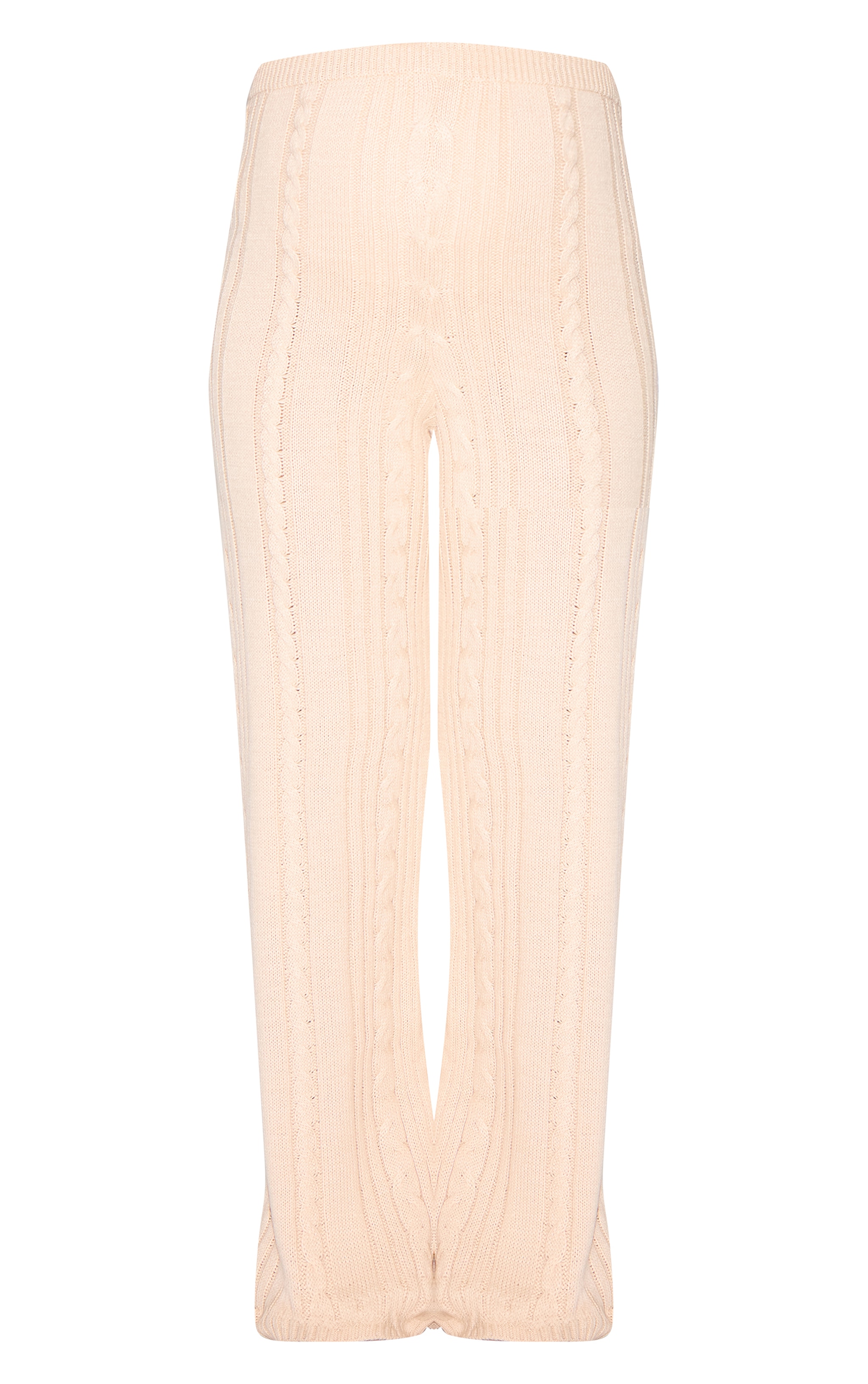 Maternity Oatmeal Cable Knit Wide Leg Flare image 5