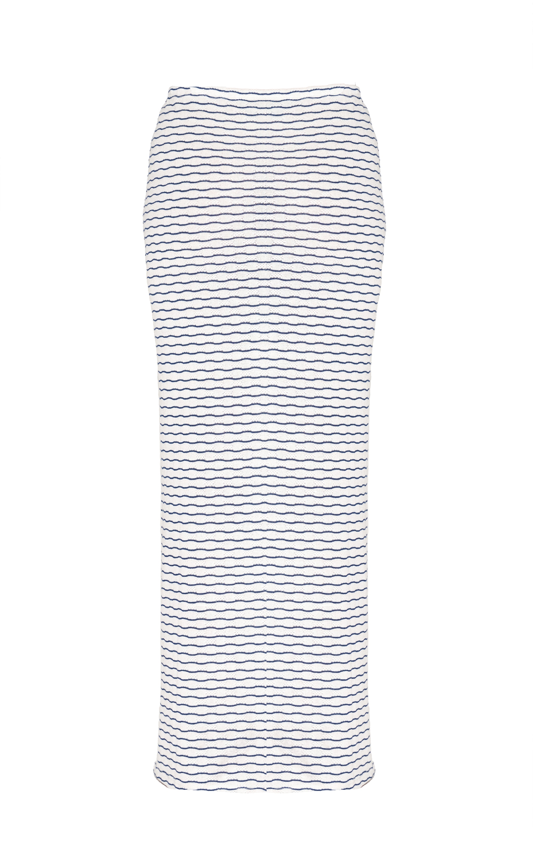 Navy Textured Striped Mid Rise Maxi Skirt image 5