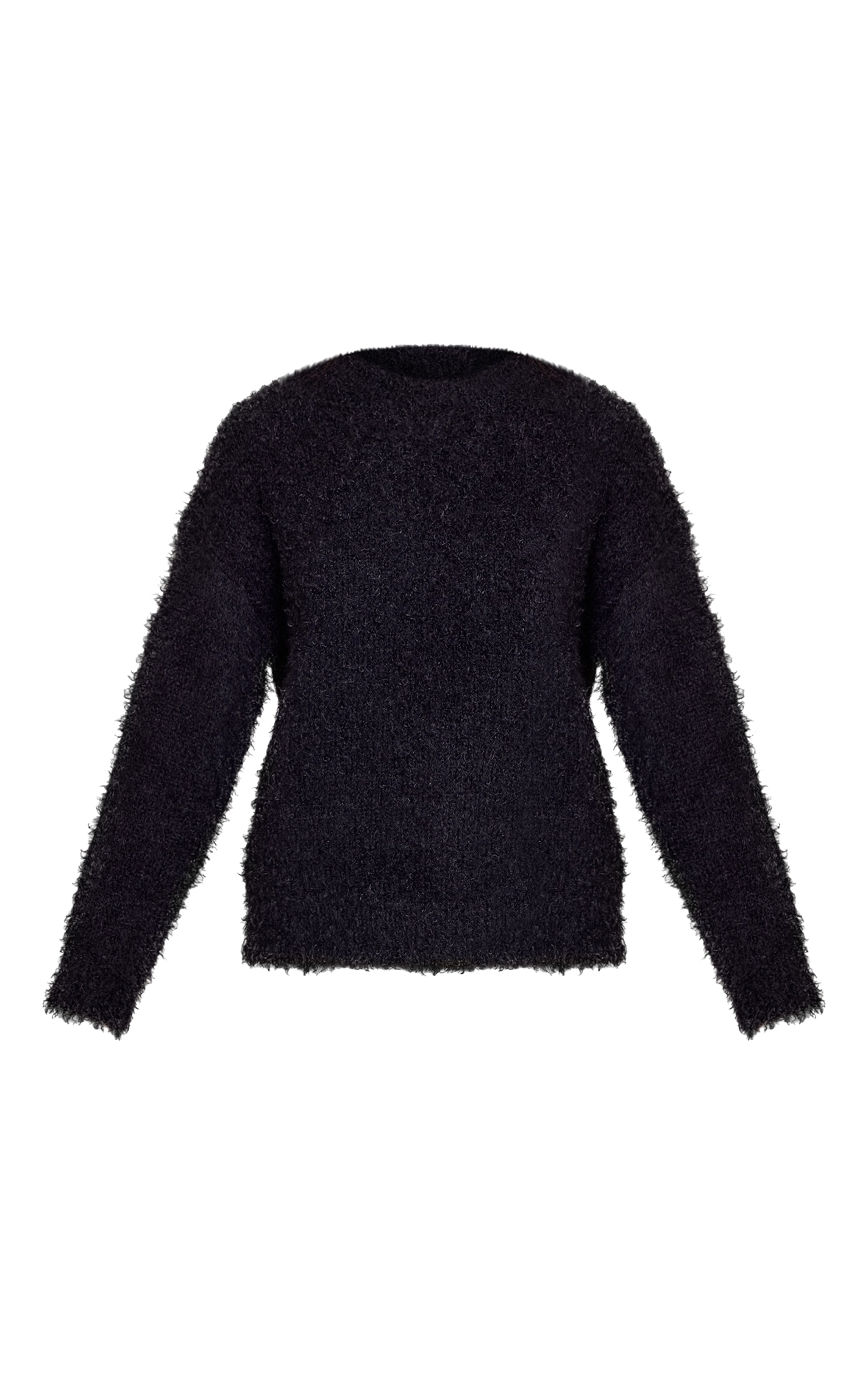 Black Teddy Knit Oversized Sweater image 5