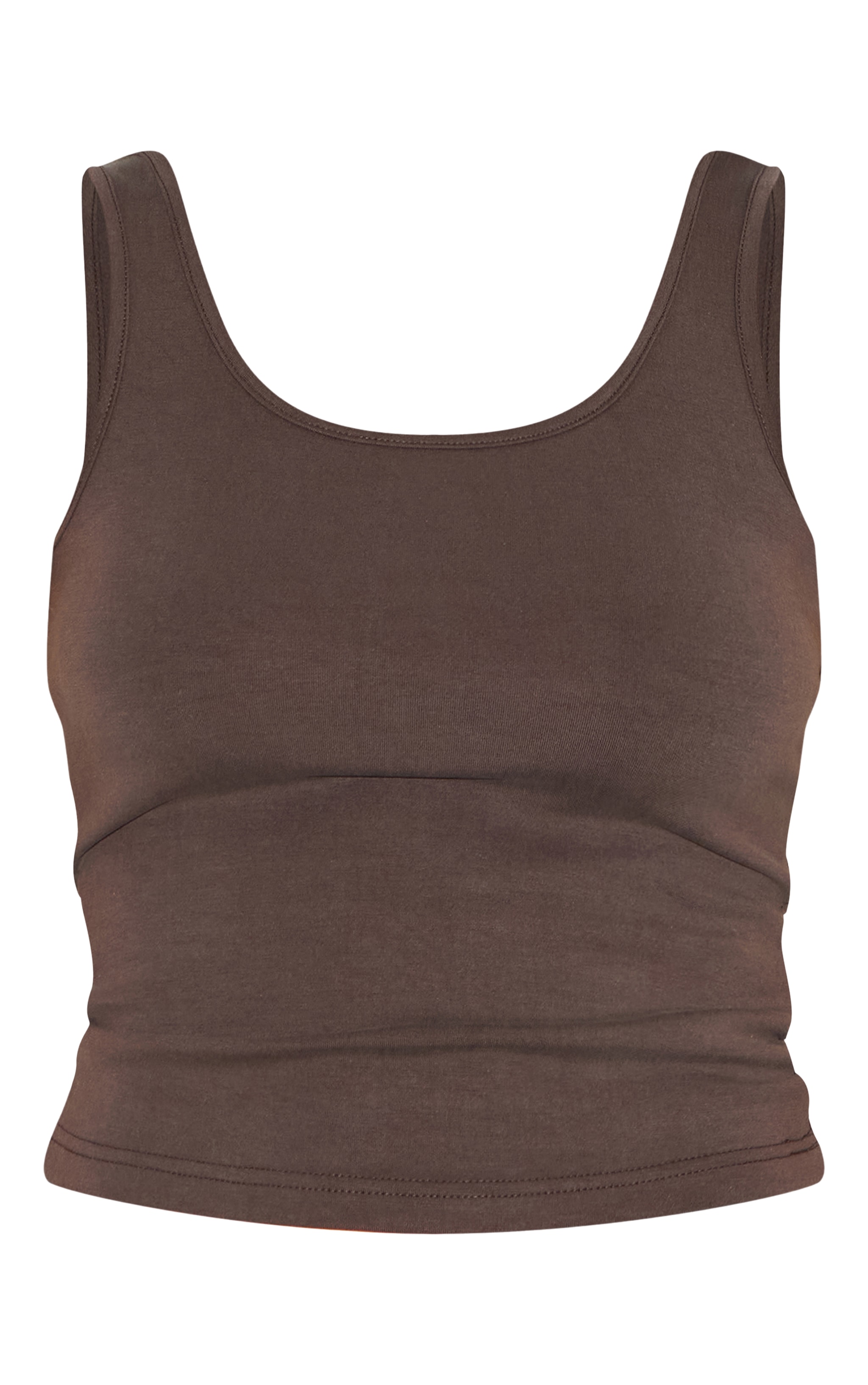 Chocolate Premium Soft Touch Scoop Neck Vest Top image 5