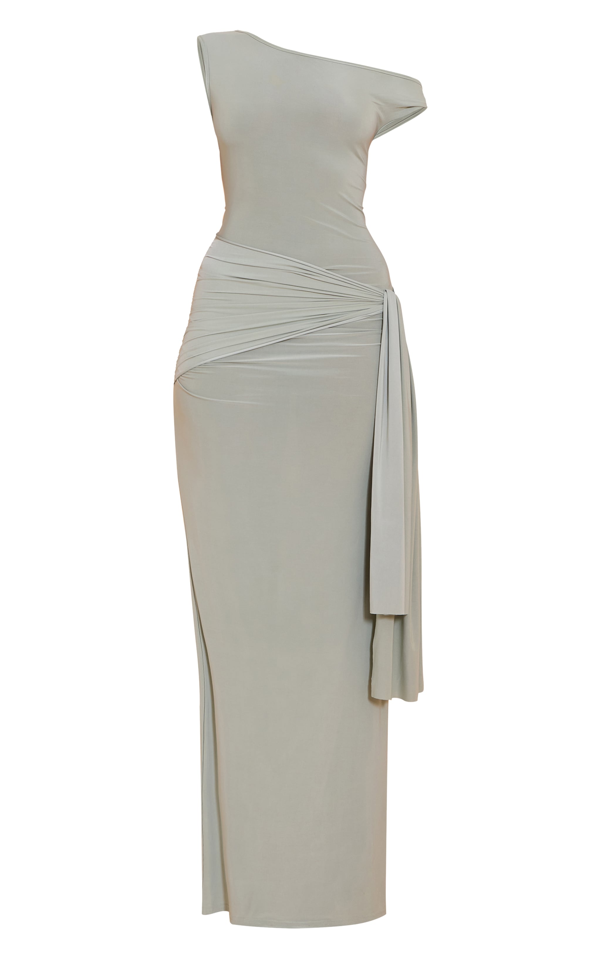 Sage Slinky Off Shoulder Wrap Detail Maxi Dress image 5
