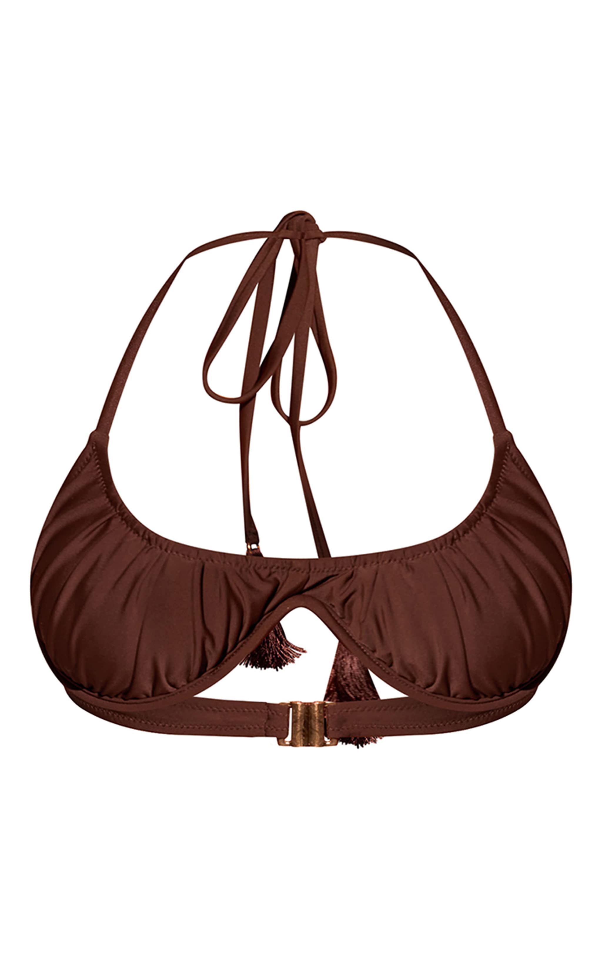 Espresso Ruched Cup Underwire Bikini Top image 5