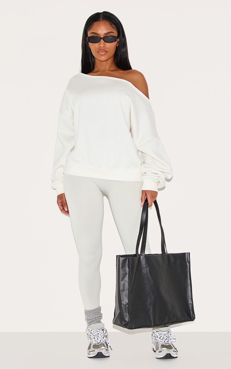Shape Cream Sweat Raw Edge Slouch Sweatshirt image 3
