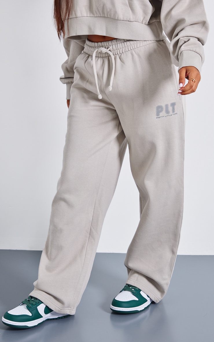 Petite Jogging droit deluxe gris pierre à logo image 2