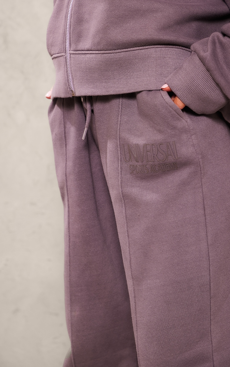 Dark Grey Premium Washed Oversized Pintuck Wide Leg Track Pants image 4