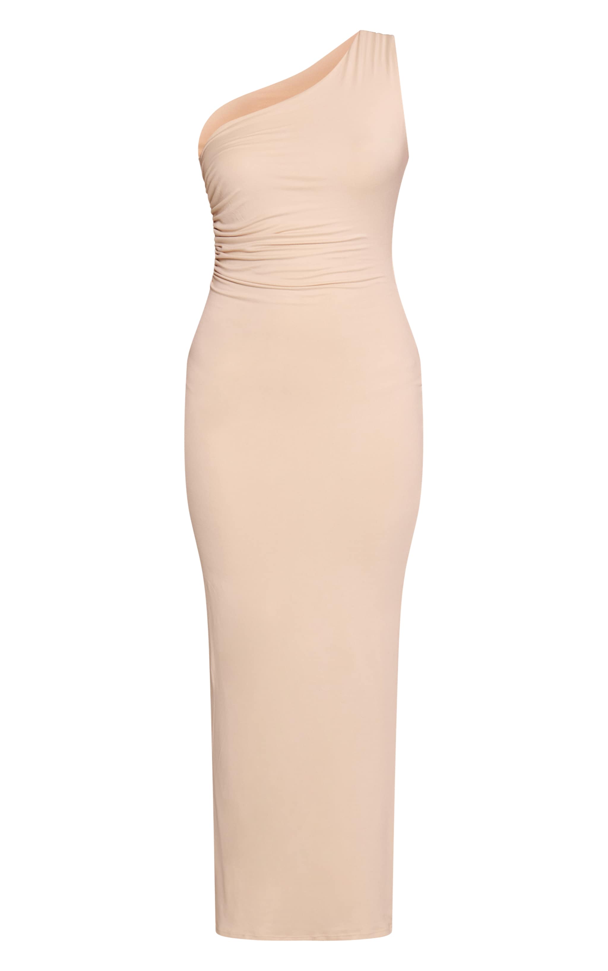 Cream Soft Touch One Shoulder Midaxi Dress image 5