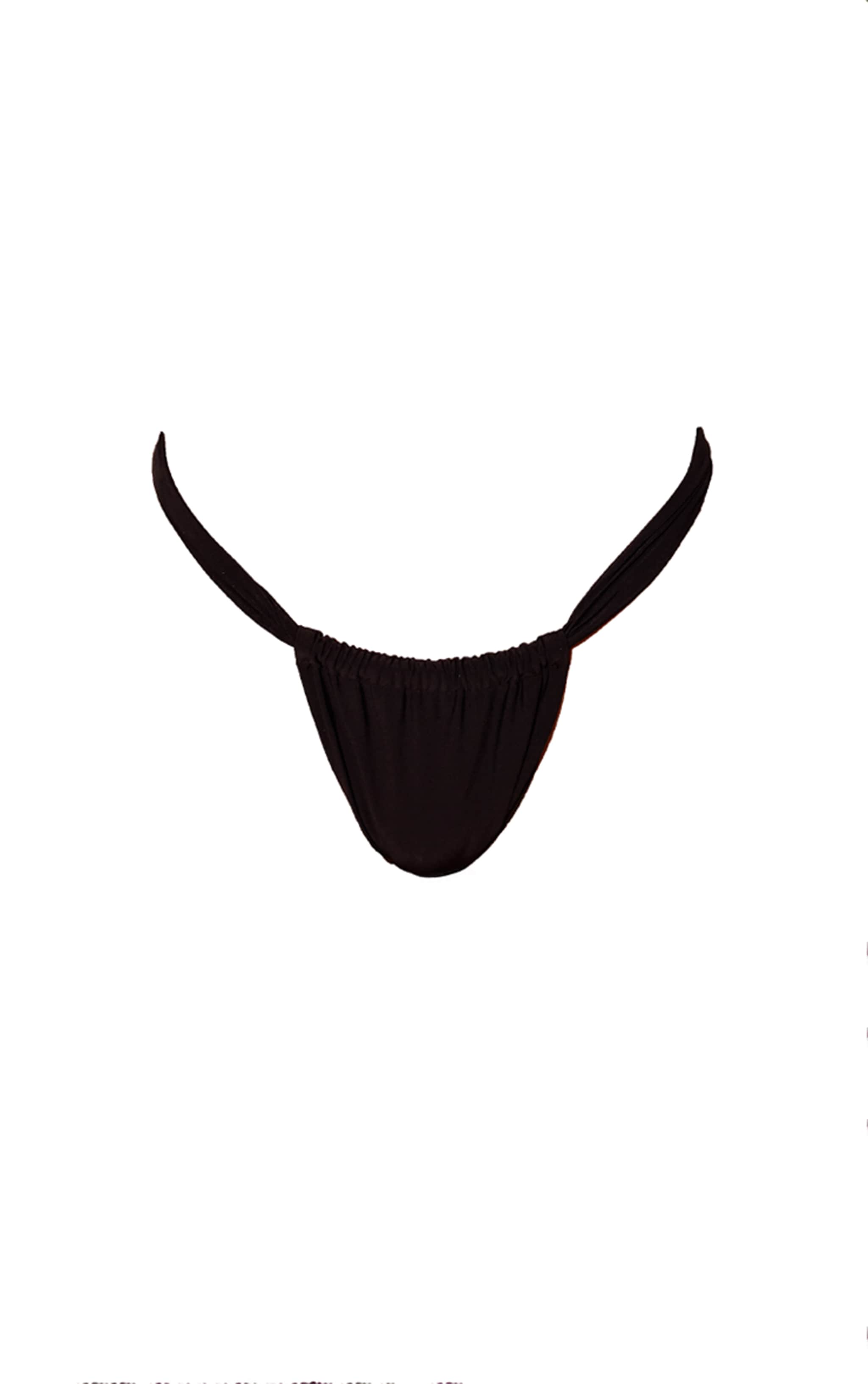 Black Thick Strap Ruched Bikini Bottoms image 5