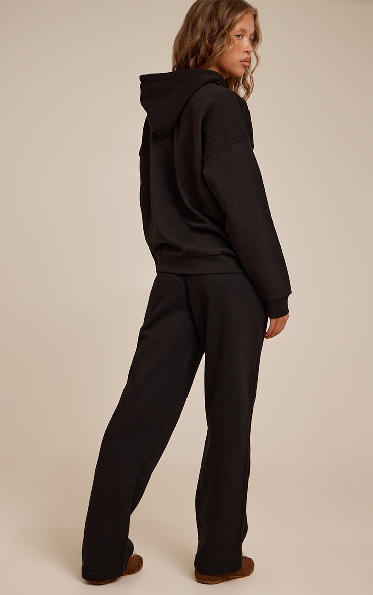 PRETTYLITTLETHING Jogging large noir profond à logo "PLT" image 3