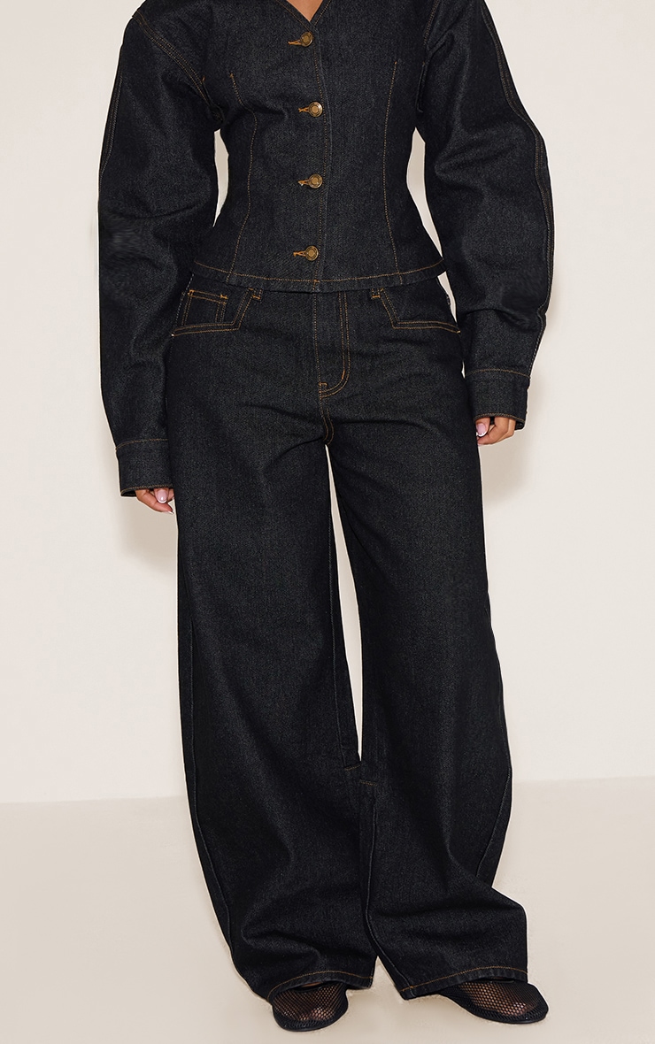  Petite Dark Indigo Wide Leg Balloon Jeans image 2