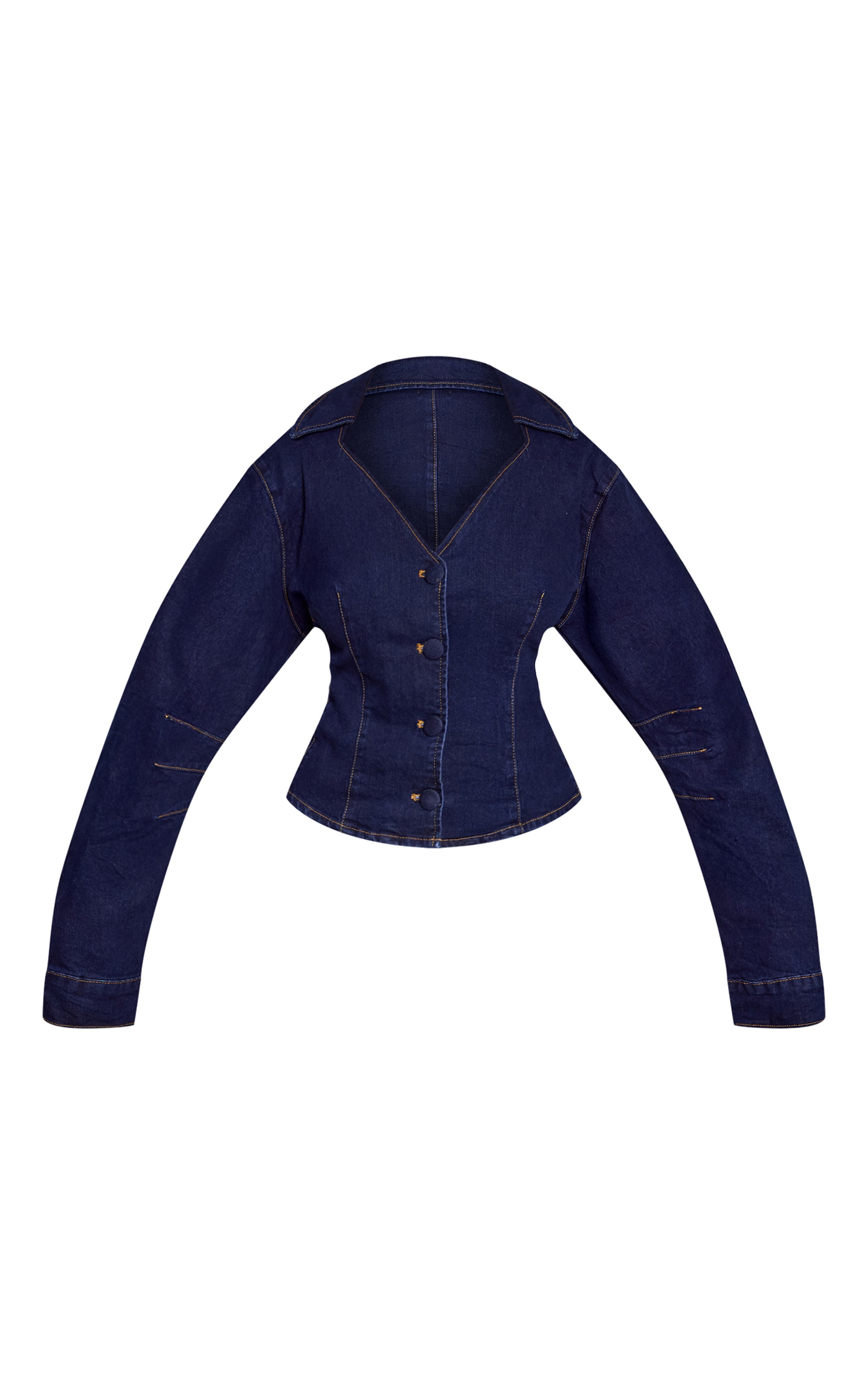 Shape Indigo Cinched Plunge Neck Denim Jacket image 5