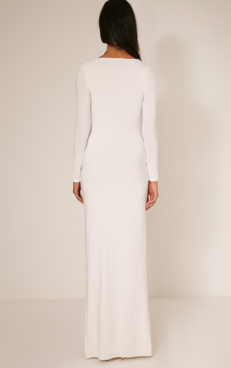 Aubreanna Cream Wrap Front Ruched Maxi Dress PrettyLittleThing