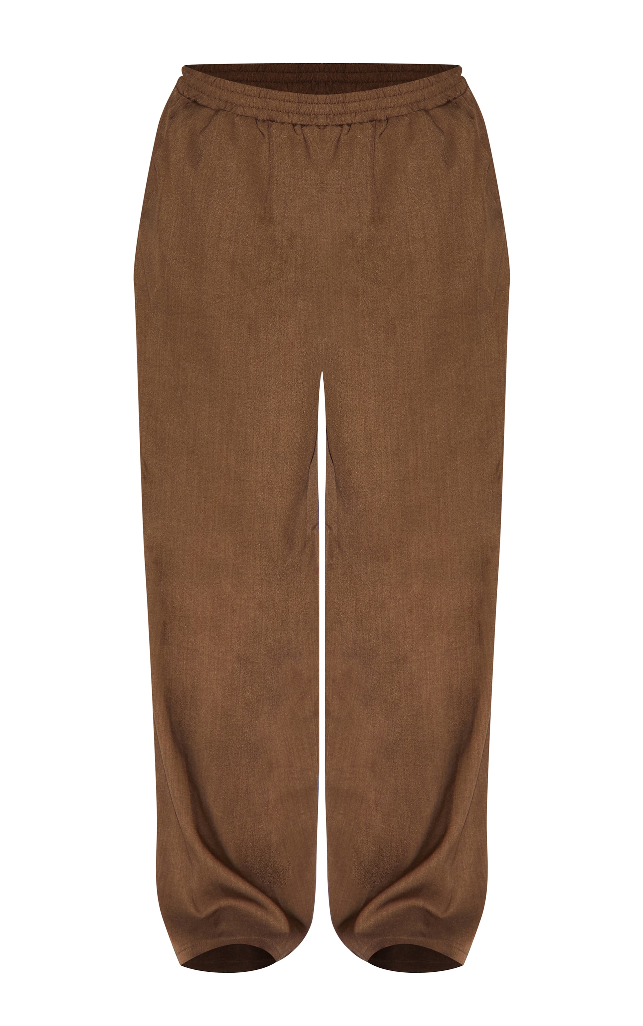 Plus Pantalon large tissé chocolat à taille élastique image 5