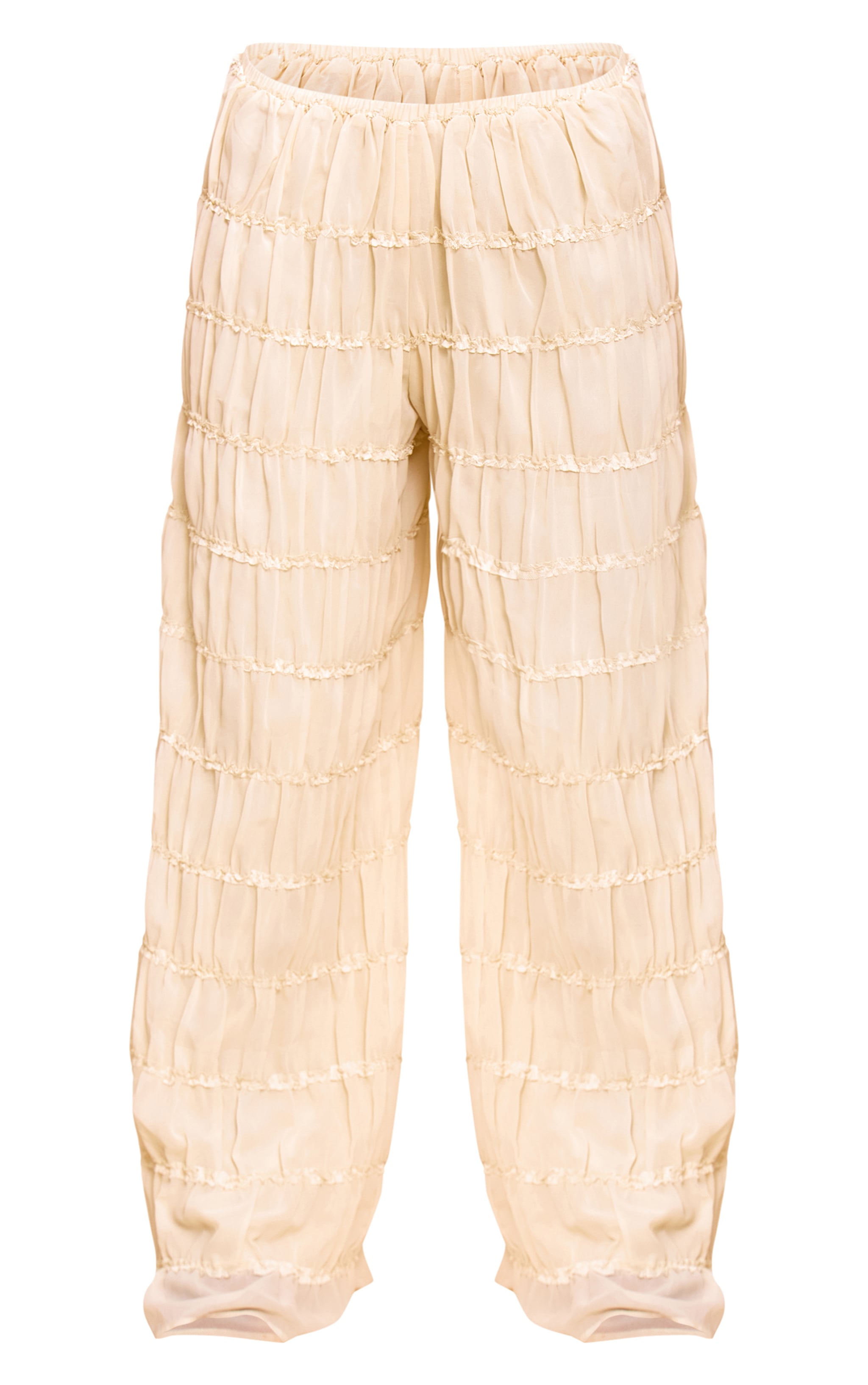  Petite Cream Chiffon Wide Leg Pant image 5