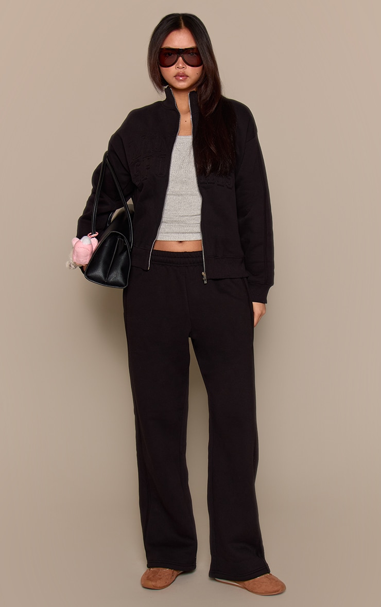 Black Sweat Wide Leg Sweatpants image 1
