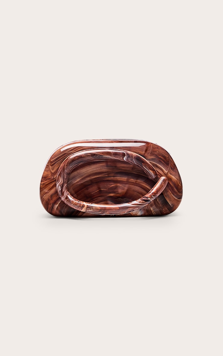 Chocolate Marble Hard Resin Clutch Bag image 2