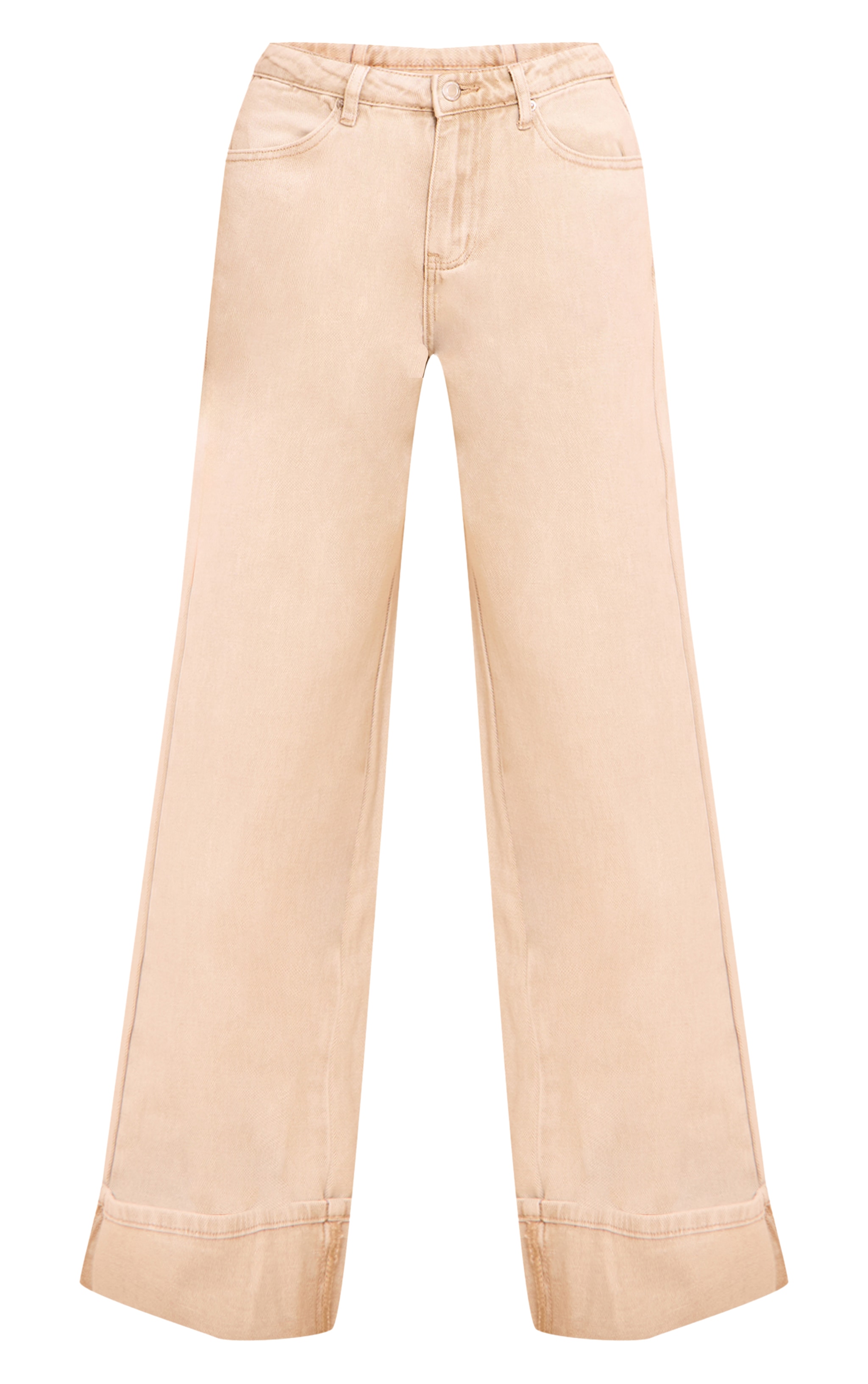 Washed Stone Turn Up Hem Wide Leg Jean image 5