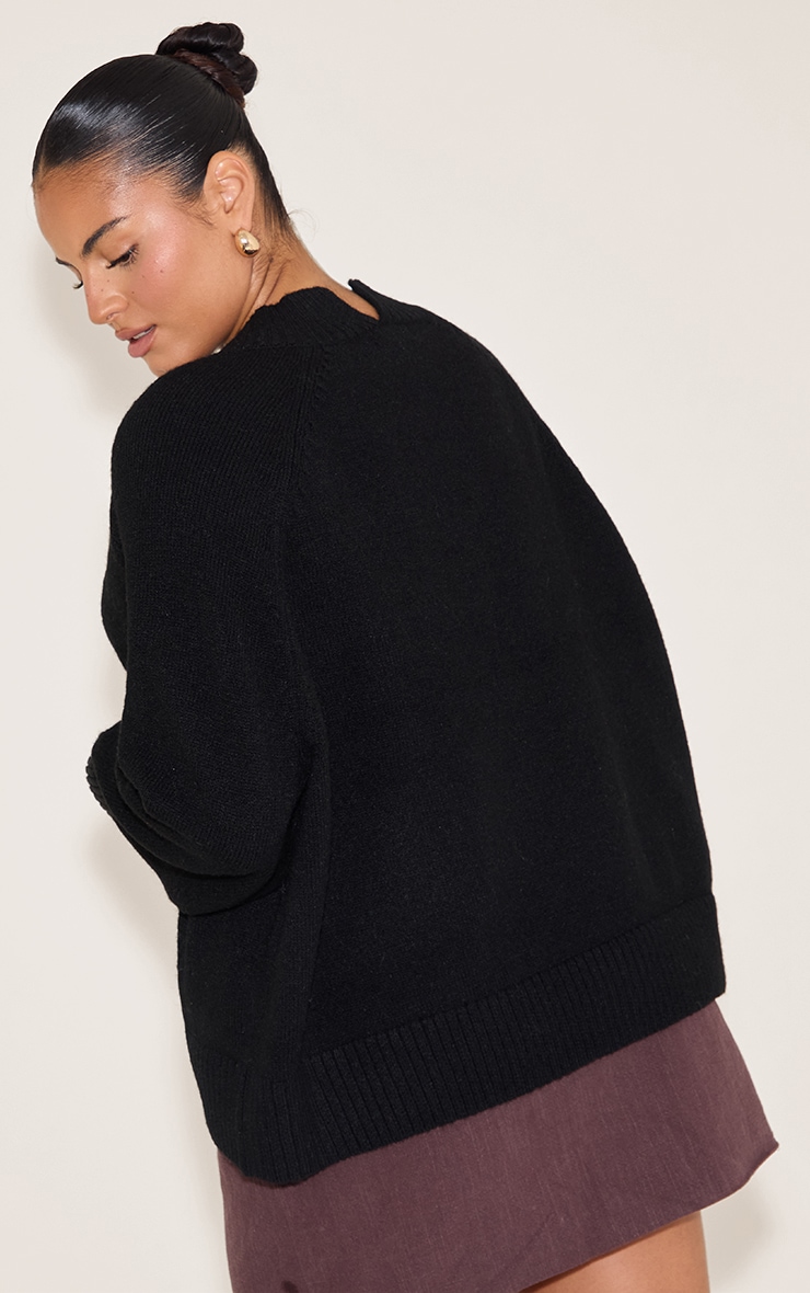 Plus Black Turtleneck Knit Jumper image 2