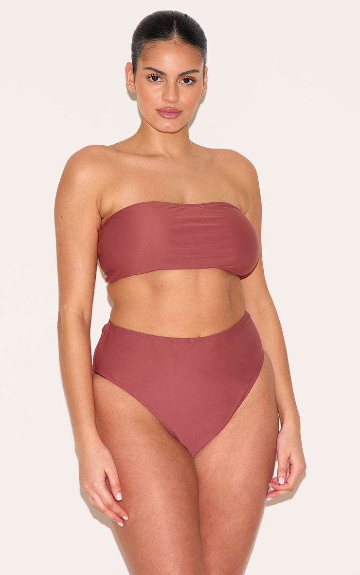 Plus Rust Basic High Waist Bikni Bottom image 3