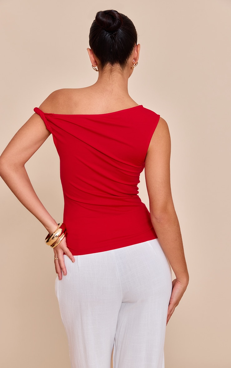 Tomato Soft Cotton Twist Detail Long Vest Top image 2