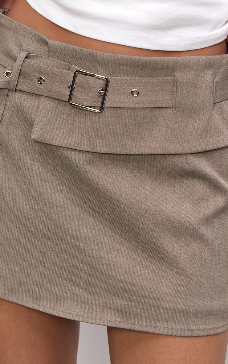 Charcoal Woven Belt Detail Skort image 5