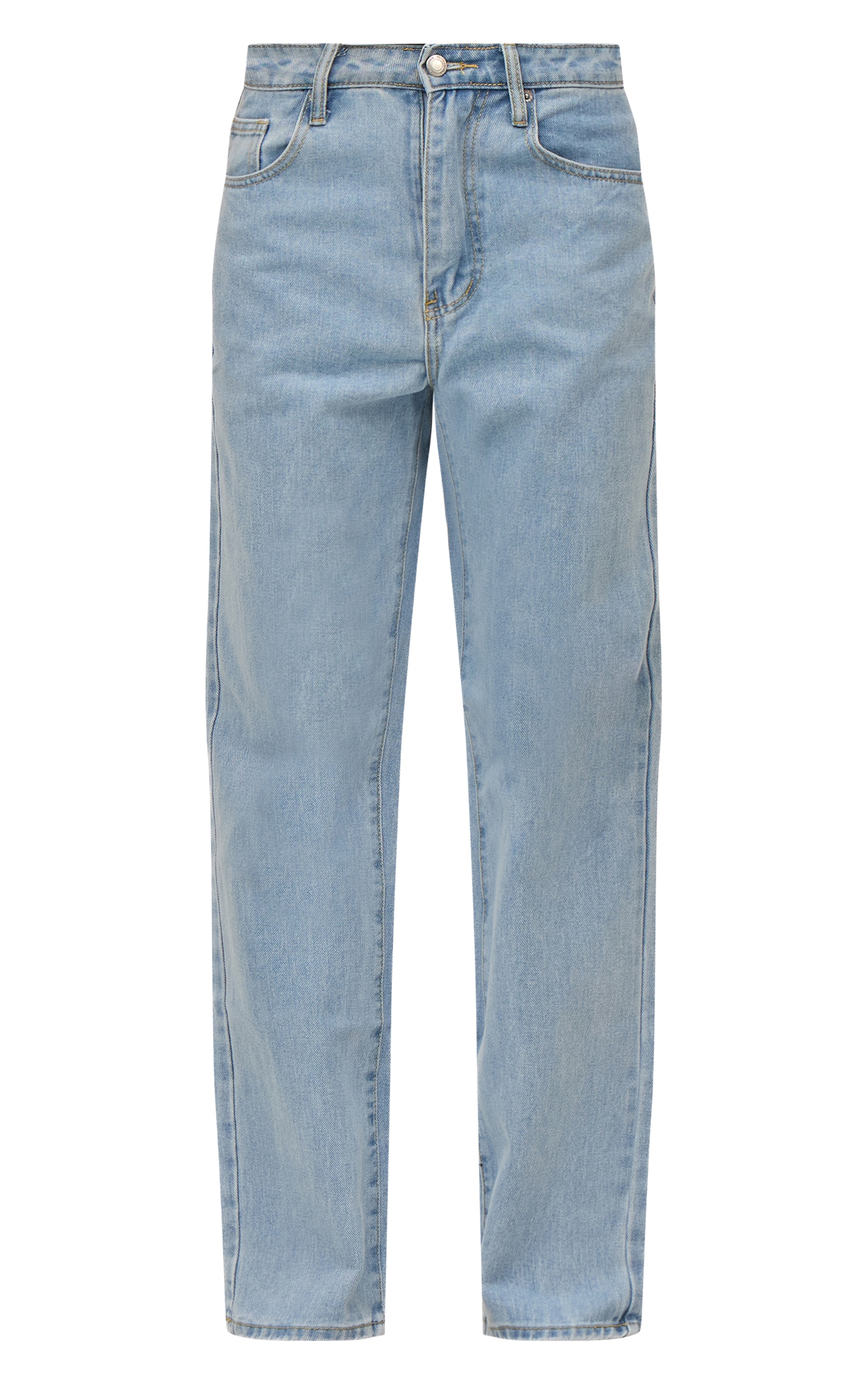 PRETTYLITTLETHING Jean droit délavé bleu clair à taille haute image 5