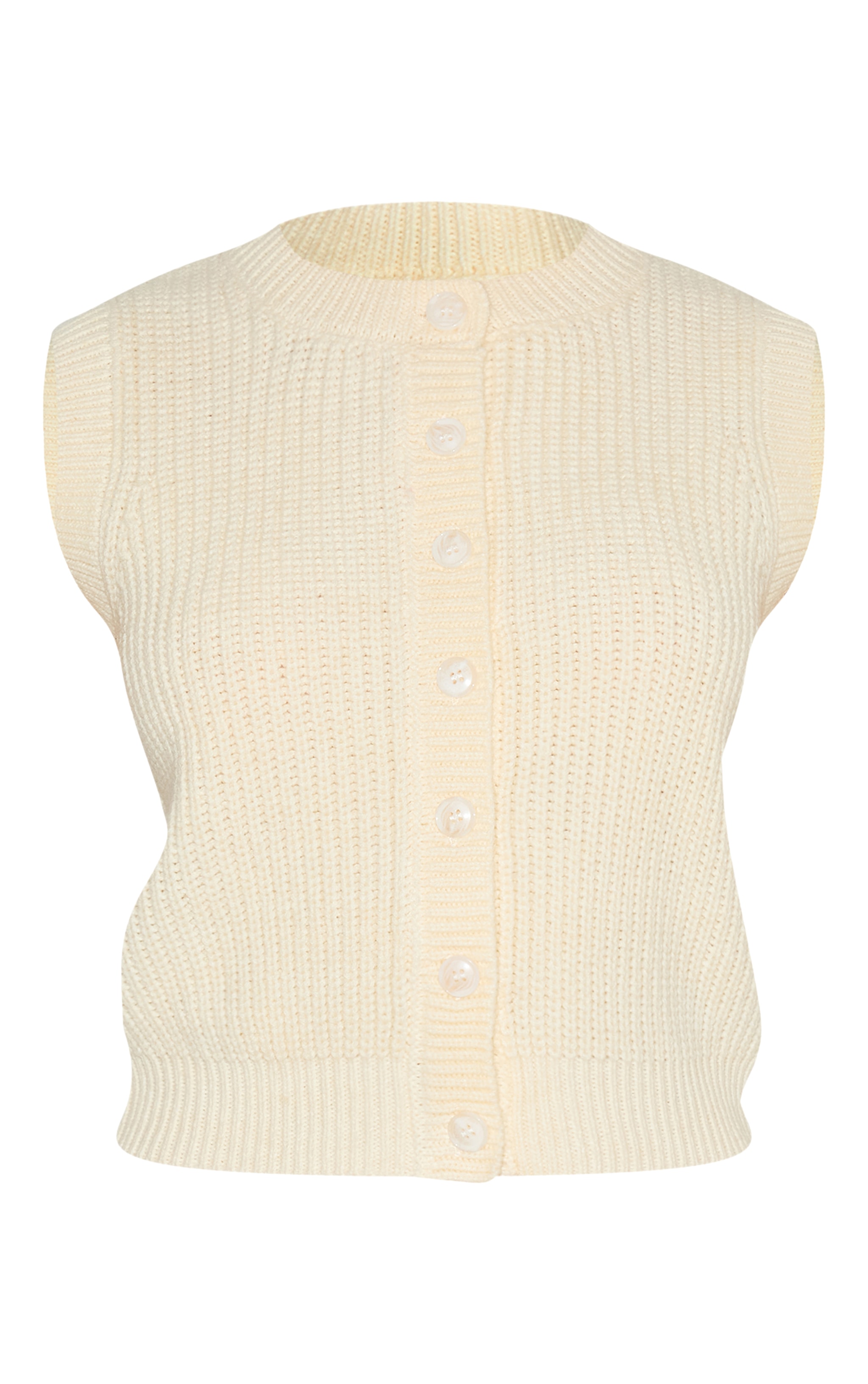 Ecru Chunky Knit Sleeveless Jumper image 5