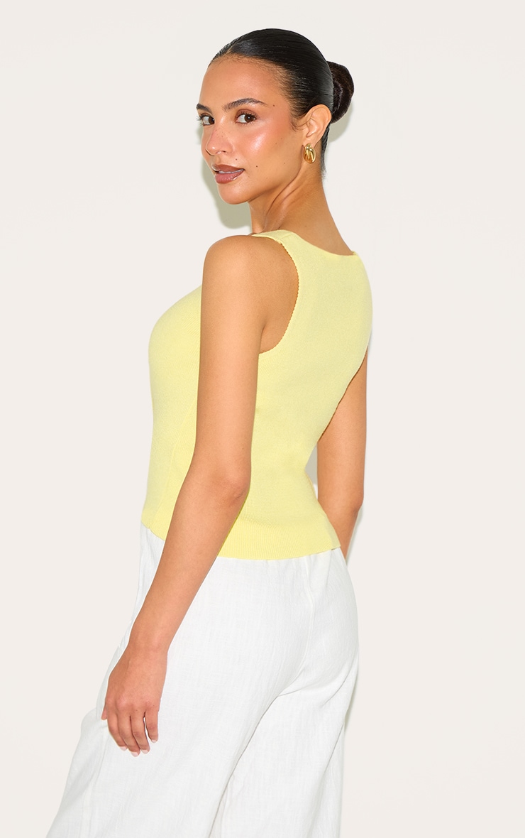 Petite Lemon Knitted Scoop Neck Vest Top image 2