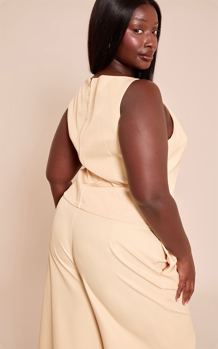 Plus Lemon Racer Neck Detail Sleeveless Top image 2