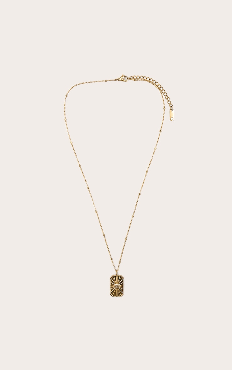 Gold Water Resistant Flower Pendant Necklace image 2