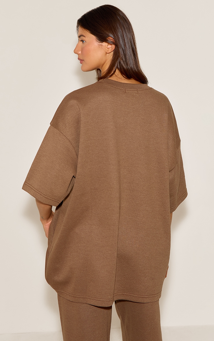 Brown Jersey Oversized T-shirt image 2