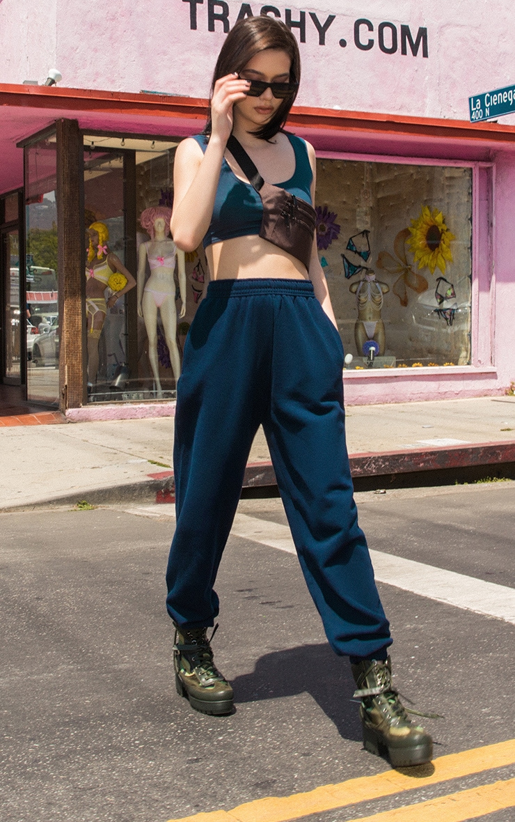 Navy Casual Jogger Trousers PrettyLittleThing