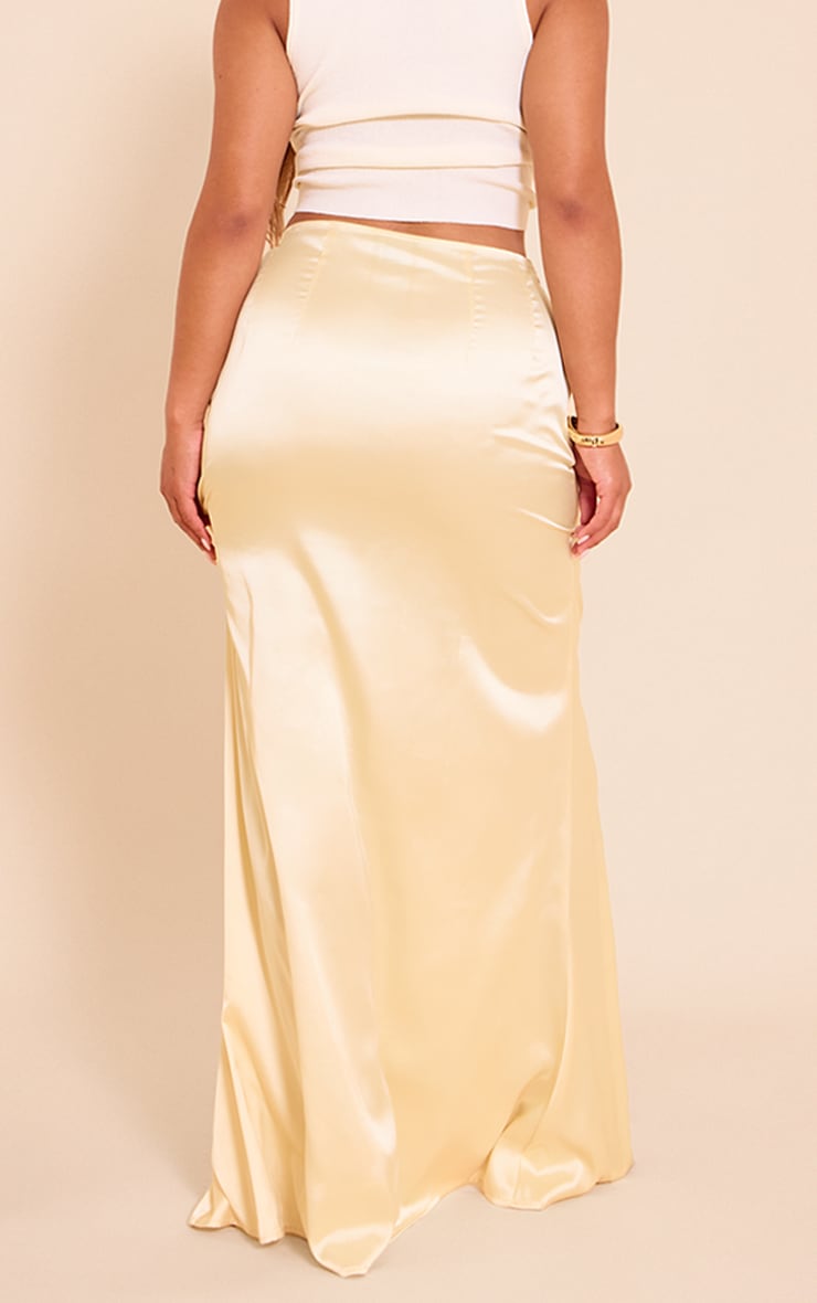 Shape Butter Cream Satin Highwaisted Maxi Skirt image 3