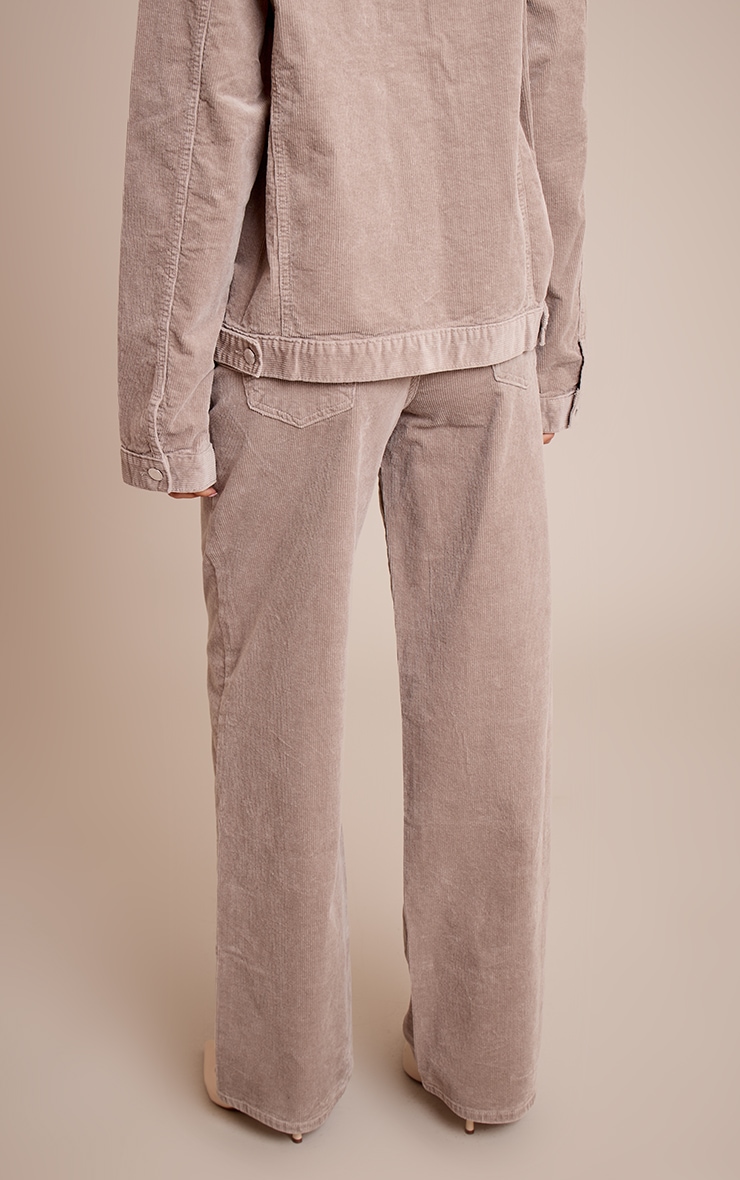 Tall Taupe Cord Wide Leg Jeans image 3