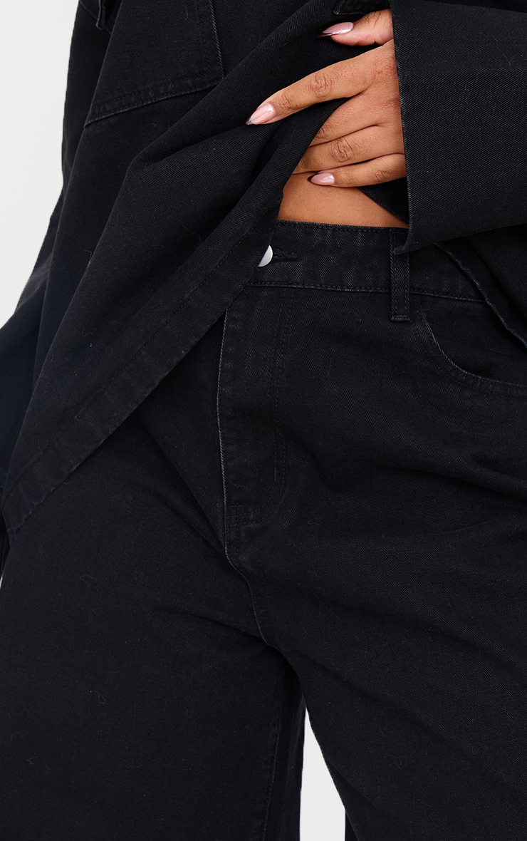 Plus Vintage Black Wash Slouchy Wide Leg Jeans image 4