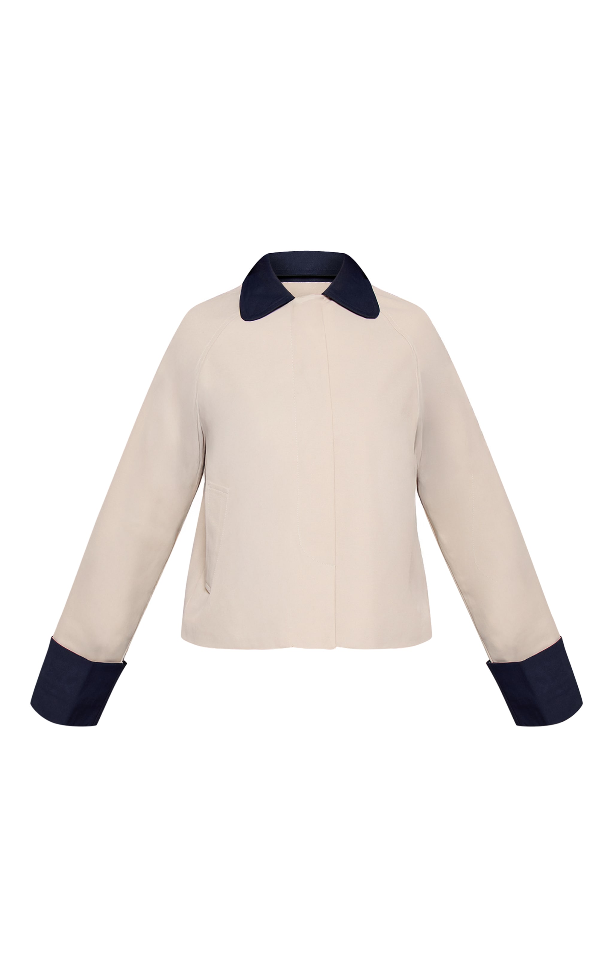 Petite Beige Contrast Short Trench Coat image 5