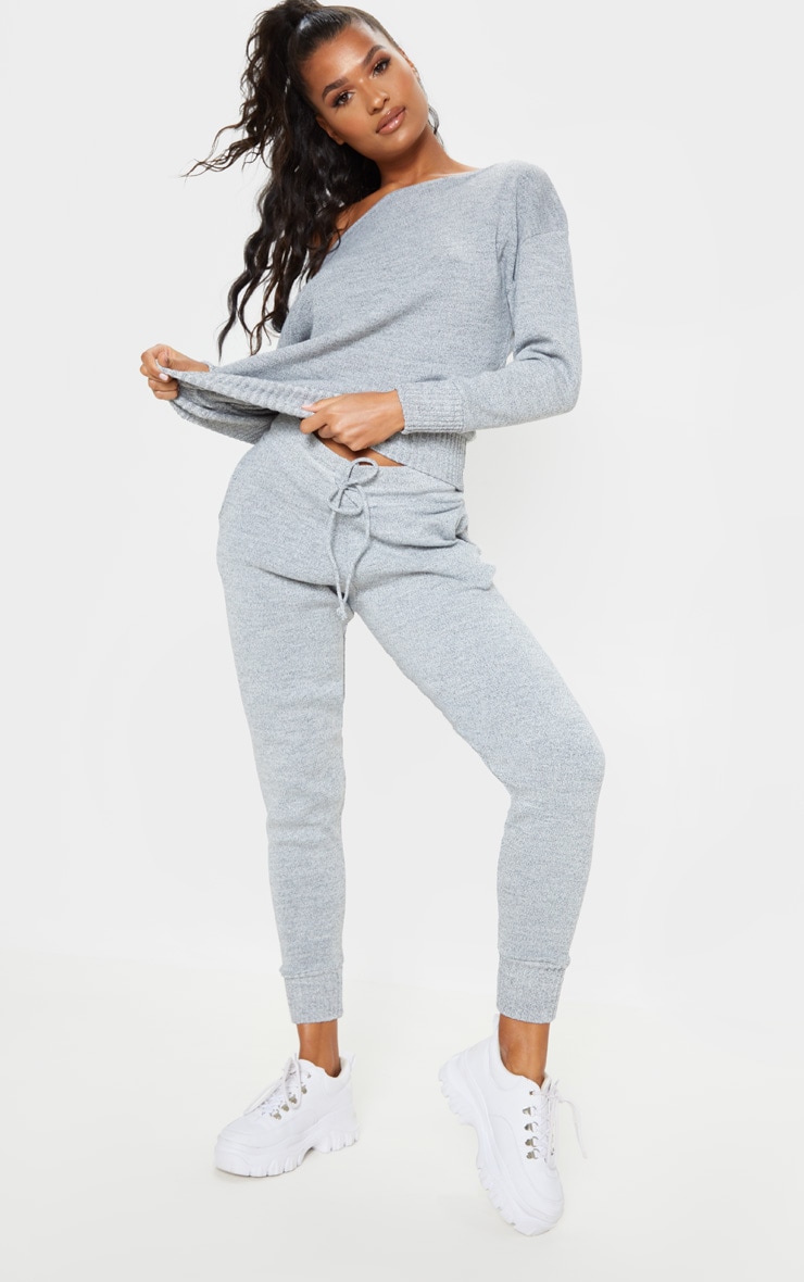 Auriel Grey Jogger Jumper Knitted Lounge Set