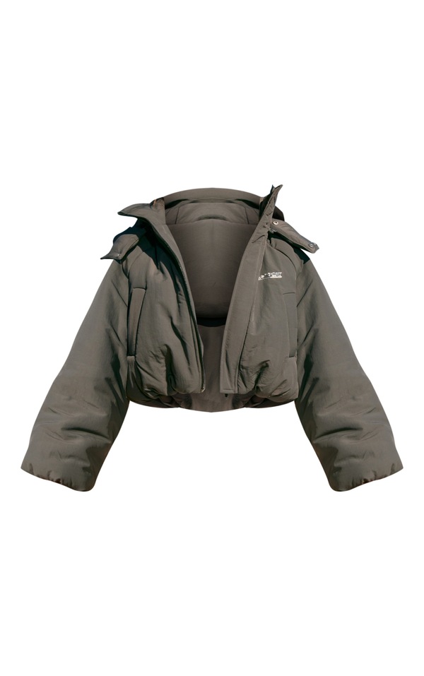 Plt Sport Grey Soft Touch Puffer Jacket PrettyLittleThing UAE