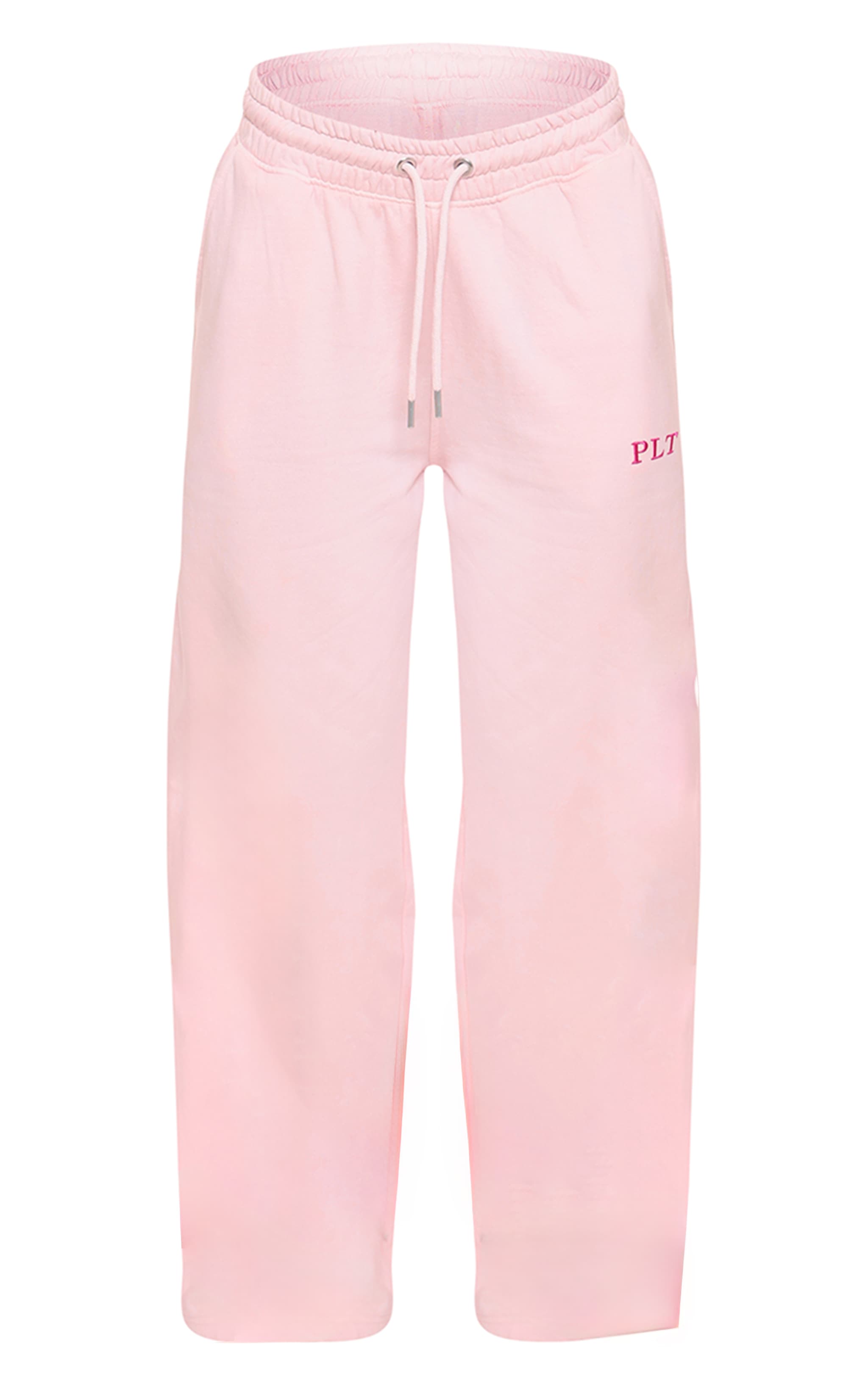 PLT Light Pink Washed Low Rise Wide Leg Sweatpant
